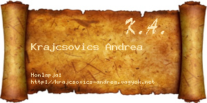 Krajcsovics Andrea névjegykártya
