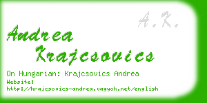 andrea krajcsovics business card